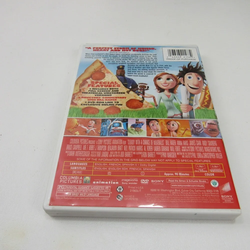 Cloudy with a Chance of Meatballs DVD‎ Full Screen & Widescreen Versions